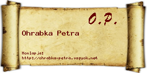 Ohrabka Petra névjegykártya